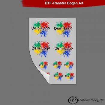 DTF-Transferfolie DIN A3 (bedruckbarer Bereich 41cm x 28,7cm)